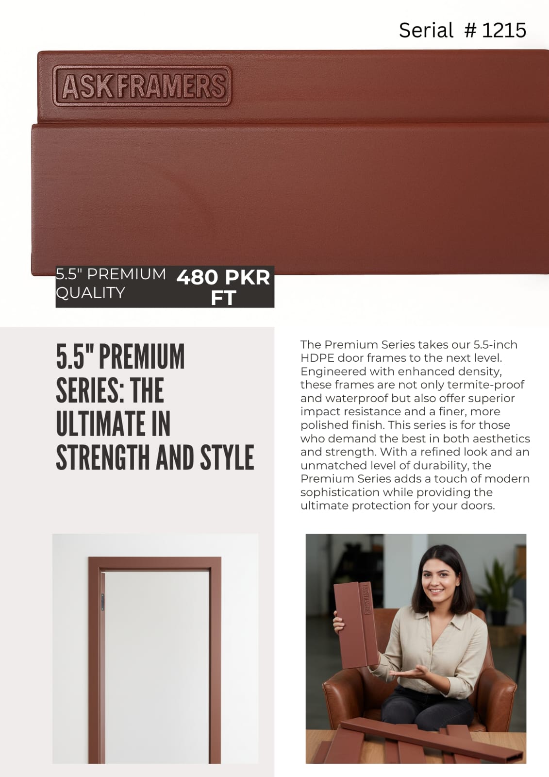 5.5 Inch premium Quality HDPE Door Frame